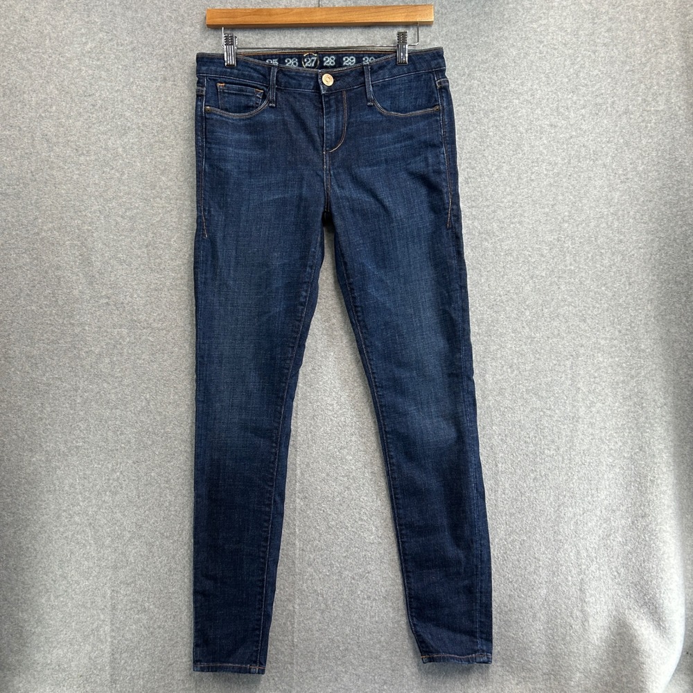 Earnest Sewn Size 27 Esra Mid‎ Rise Skinny Jeans Dark Wash Denim Casual USA Made